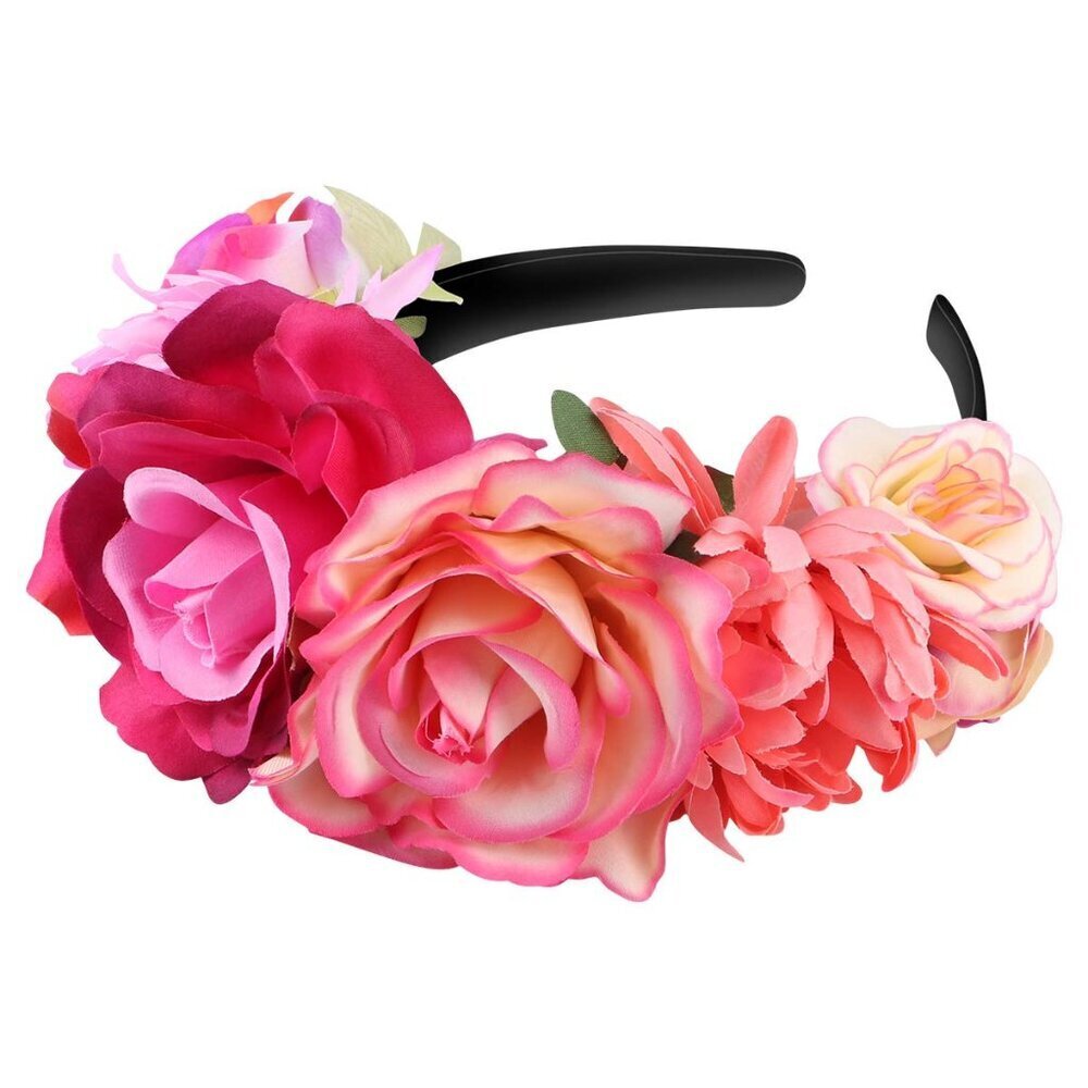 Mexican Flower Headband Rose Crown for Wedding Halloween Masquerade